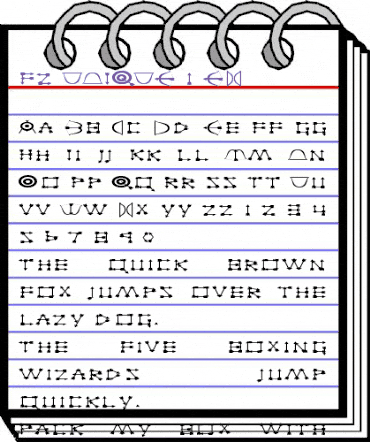 FZ UNIQUE 1 EX Normal animated font preview