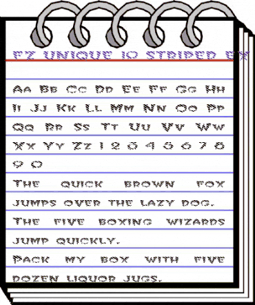 FZ UNIQUE 10 STRIPED EX Normal animated font preview