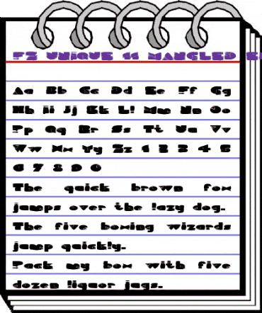 FZ UNIQUE 11 MANGLED EX Normal animated font preview