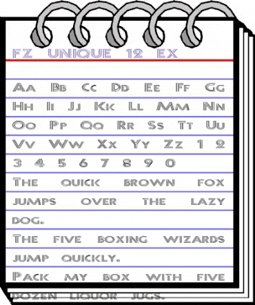 FZ UNIQUE 12 EX Normal animated font preview