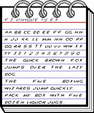 FZ UNIQUE 19 EX Normal animated font preview