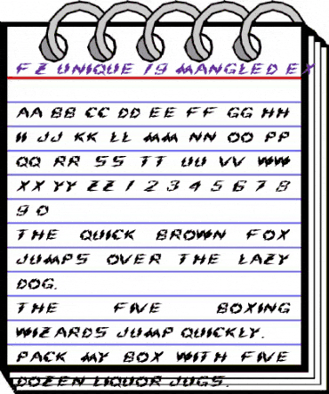 FZ UNIQUE 19 MANGLED EX Normal animated font preview