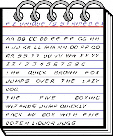 FZ UNIQUE 19 STRIPED EX Normal animated font preview
