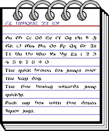 FZ UNIQUE 22 EX Normal animated font preview