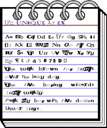 FZ UNIQUE 23 EX Normal animated font preview