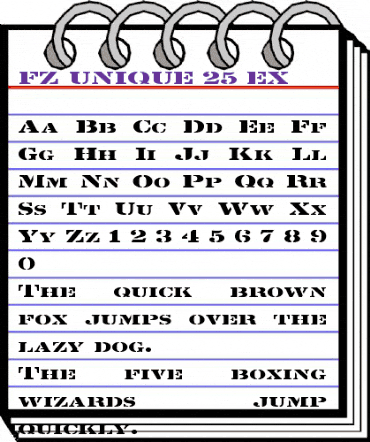 FZ UNIQUE 25 EX Normal animated font preview