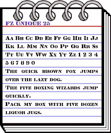 FZ UNIQUE 25 Normal animated font preview