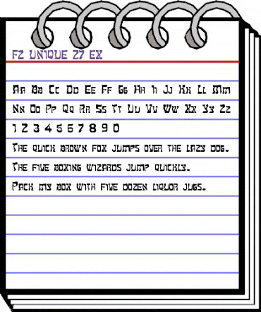 FZ UNIQUE 27 EX Normal animated font preview