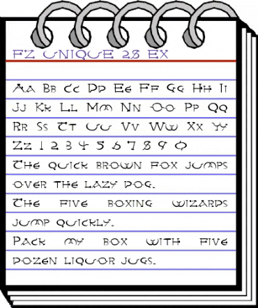 FZ UNIQUE 28 EX Normal animated font preview