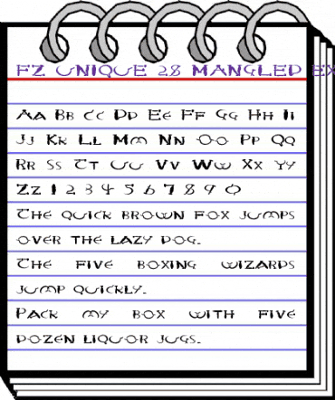 FZ UNIQUE 28 MANGLED EX Normal animated font preview