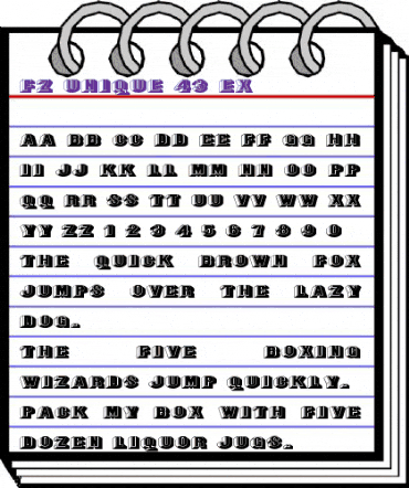 FZ UNIQUE 43 EX Normal animated font preview
