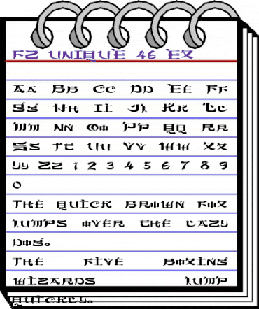 FZ UNIQUE 46 EX Normal animated font preview