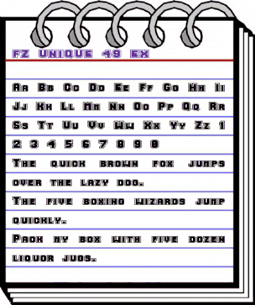FZ UNIQUE 49 EX Normal animated font preview