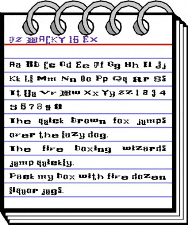 FZ WACKY 16 EX Normal animated font preview