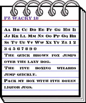 FZ WACKY 18 Normal animated font preview