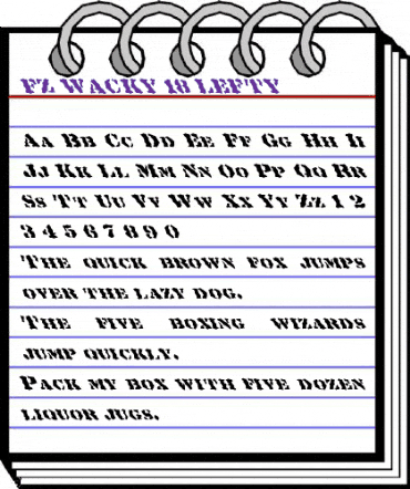 FZ WACKY 18 LEFTY Normal animated font preview