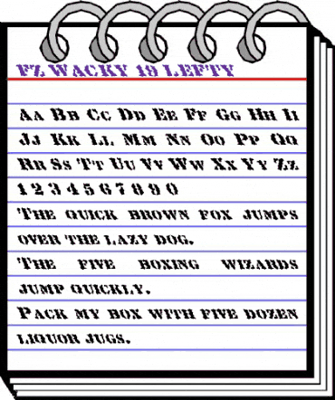 FZ WACKY 19 LEFTY Normal animated font preview