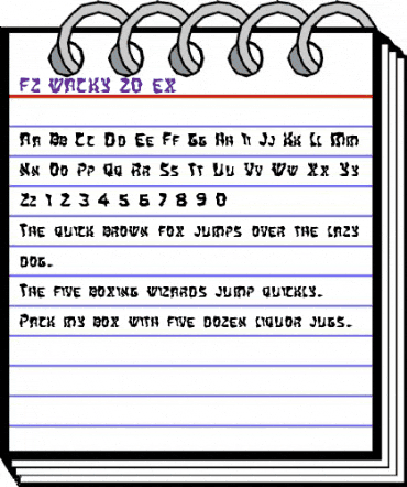 FZ WACKY 20 EX Normal animated font preview