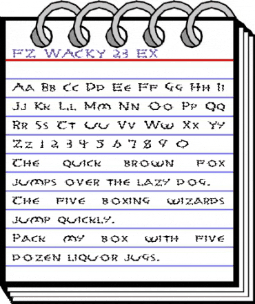 FZ WACKY 23 EX Normal animated font preview