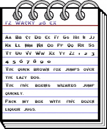 FZ WACKY 26 EX Normal animated font preview