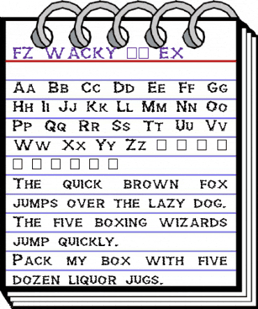 FZ WACKY 28 EX Normal animated font preview