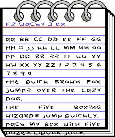 FZ WACKY 3 EX Normal animated font preview