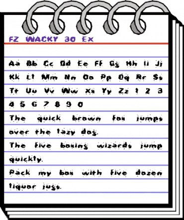 FZ WACKY 30 EX Normal animated font preview