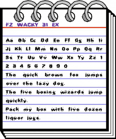 FZ WACKY 31 EX Normal animated font preview