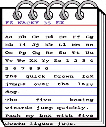 FZ WACKY 35 EX Normal animated font preview