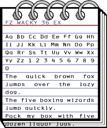 FZ WACKY 36 EX Normal animated font preview