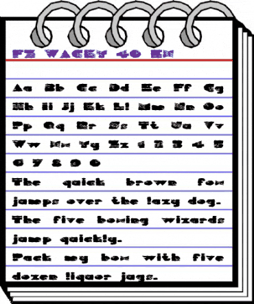 FZ WACKY 40 EX Normal animated font preview
