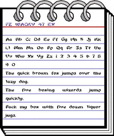 FZ WACKY 47 EX Normal animated font preview