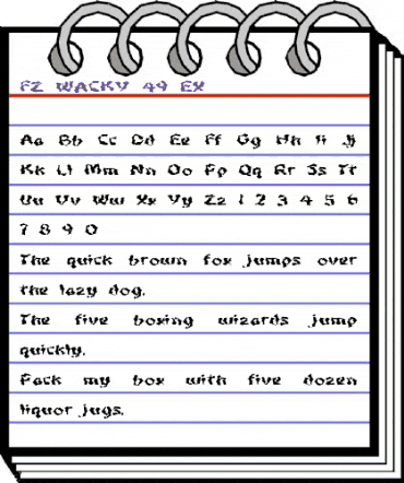 FZ WACKY 49 EX Normal animated font preview