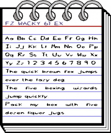 FZ WACKY 61 EX Normal animated font preview
