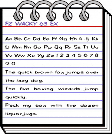 FZ WACKY 63 EX Normal animated font preview