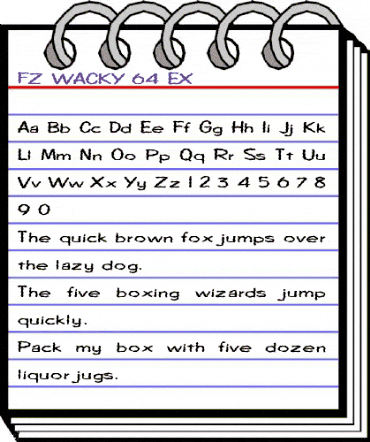 FZ WACKY 64 EX Normal animated font preview