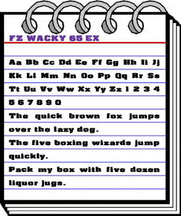 FZ WACKY 65 EX Normal animated font preview