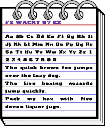 FZ WACKY 67 EX Normal animated font preview FZ WACKY 67 EX Normal animated font preview