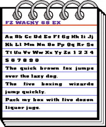 FZ WACKY 68 EX Normal animated font preview