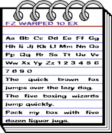 FZ WARPED 10 EX Normal animated font preview