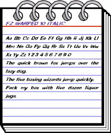 FZ WARPED 10 ITALIC Normal animated font preview