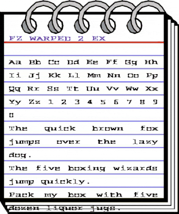 FZ WARPED 2 EX Normal animated font preview