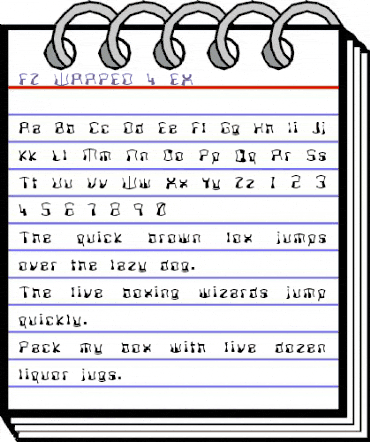 FZ WARPED 4 EX Normal animated font preview