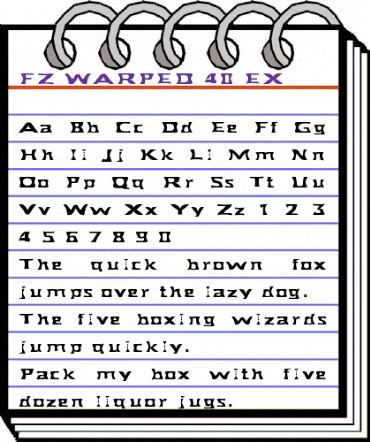 FZ WARPED 40 EX Normal animated font preview