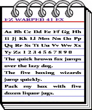 FZ WARPED 41 EX Normal animated font preview