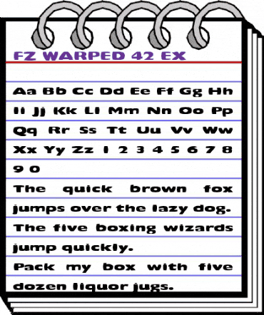 FZ WARPED 42 EX Normal animated font preview