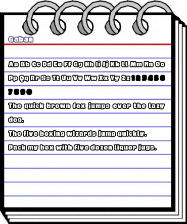 Gaban Regular animated font preview Gaban Regular animated font preview