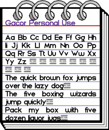 Gacor Personal Use Regular animated font preview