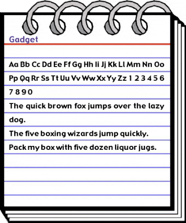 Gadget Regular animated font preview