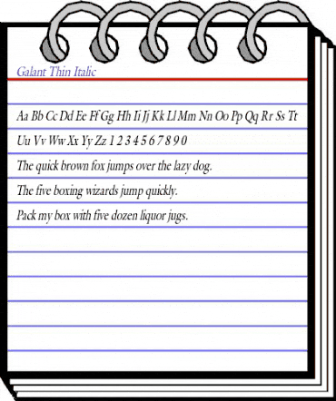 Galant Thin Italic animated font preview Galant Thin Italic animated font preview